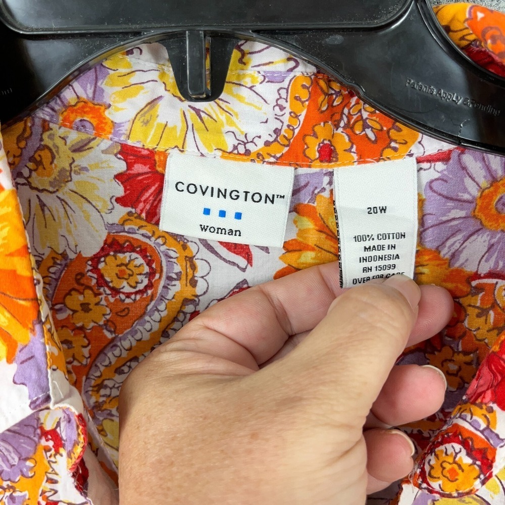 Covington Womens Button Up Shirt‎ 20W Floral Casual Business Layering Everyday - Picture 2 of 6